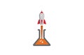 Creative Gray Rocket Lab Beaker Logo