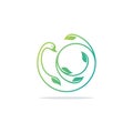 Creative green abstract swan logo design illustration Premium Vector Royalty Free Stock Photo