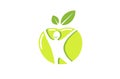 Creative Green Apple Healthy Body Logo