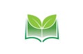 Creative Green book leaf Logo