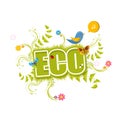 Creative Green Eco Label Design.