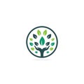 Creative green hand tree logo design template. Royalty Free Stock Photo