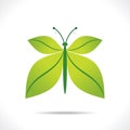 Creative green leaf butterfly design concept Royalty Free Stock Photo