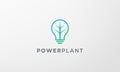 Creative green plant light bulb logo in modern style Royalty Free Stock Photo