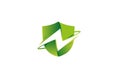 Creative Green Shield Thunder Logo