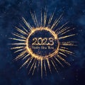 Creative Greeting card Happy New Year 2023 Royalty Free Stock Photo
