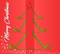 Creative greeting card for New Year and Christmas holidays, on a red background, white snowflakes. Vector graphics. Royalty Free Stock Photo