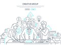 Creative group - modern line design style web banner