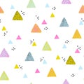 Creative grunge triangles seamless pattern. Abstract geometric texture Royalty Free Stock Photo