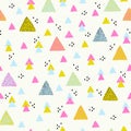 Creative grunge triangles seamless pattern. Abstract geometric texture Royalty Free Stock Photo