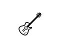 Creative Guitar Acoustic Logo Design With Stylized Icon