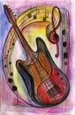 Guitar Music Expressionist Painting