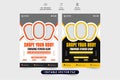 Creative gym management and promotional flyer vector with orange and yellow colors. Fitness training center flyer design for