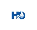 Creative H2o or H20 Letter Water Bubble Logo Design