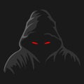Creative hacker logo templates design vector,silhouette of a character in hoodie