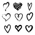 Draw Your Love, as Different as Perfect Every Time. Vector Heart Icon