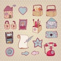 Creative hand drawn web icon set