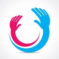 Creative hand icon or symbol concept