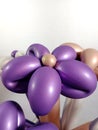 Creative handmade flower balloons in a white background