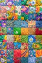 Creative handmade patchwork with bright colorful design