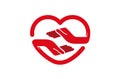 Creative Hands and Heart Symbol Logo