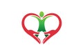 Creative Hands And Human Body Heart Symbol Logo