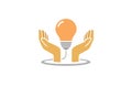 Creative Hands Protect Bulb Lamp Idea Logo