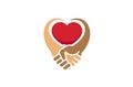 Creative Handshake Heart Inside Logo