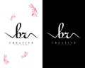 Creative handwriting br, rb logo design vector Royalty Free Stock Photo