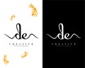 Creative handwriting letter de, ed logo Design vector Royalty Free Stock Photo