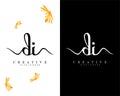 Creative handwriting letter di, id logo Design vector