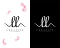 Creative Handwriting script letter ll, l logo design vector