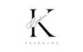 Creative handwritten K logo with text concept design