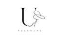 Creative handwritten U logo with text concept design