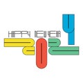 Creative happy new year 2024 color design