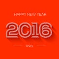 Creative happy new year 2016 design. Flat design Royalty Free Stock Photo