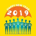 Creative happy new year 2019 design