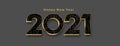 creative 2021 happy new year golden banner design Royalty Free Stock Photo