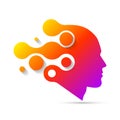 Creative head. Human brain. Abstract concept. Vector. Symbol