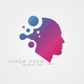 Creative head. Human brain. Abstract concept. Vector symbol Royalty Free Stock Photo