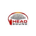 Creative head sound music logo design Royalty Free Stock Photo