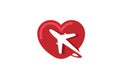 Creative heart aircraft Logo