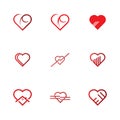 creative heart logo and symbol design vector template