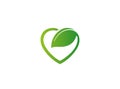 Creative Heart Love Leaf Symbol Logo