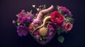 Creative hearts and flowers.generative AI