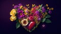 Creative hearts and flowers.generative AI