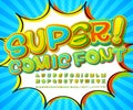 Creative high detail comic font. Alphabet, comics, pop art.