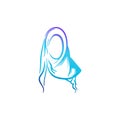 Creative hijab blue color logo Ideas. Inspiration logo design. Template Vector Illustration. Isolated On White Background Royalty Free Stock Photo