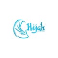 Creative hijab blue color logo Ideas. Inspiration logo design. Template Vector Illustration. Isolated On White Background Royalty Free Stock Photo