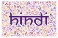 Creative Hindi alphabet texture background